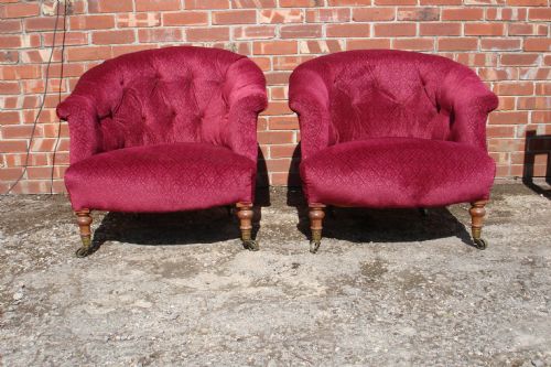 Pair of Quality Victorian Tub Armchairs