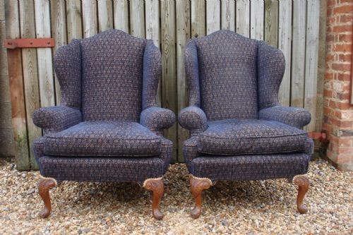 Pair of Wing Armchairs
