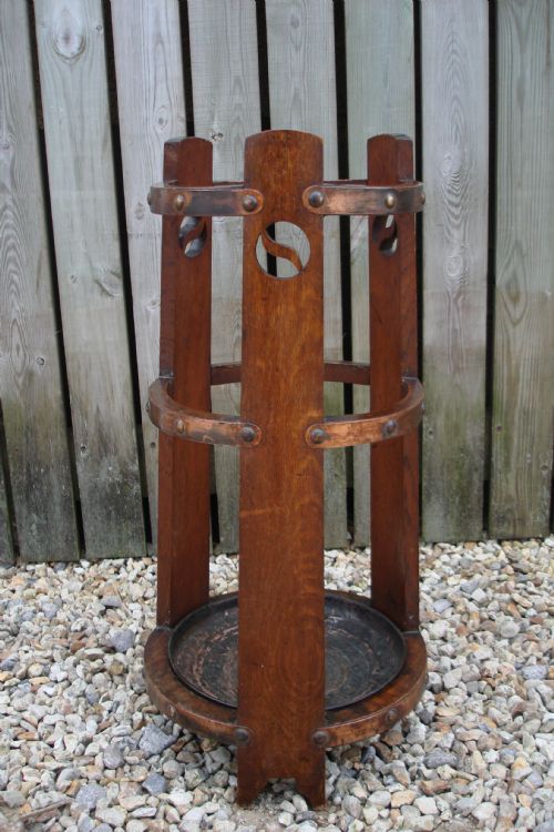 Arts and Crafts Oak Stickstand