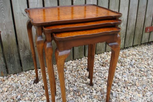 Nest of Burr Walnut Tables