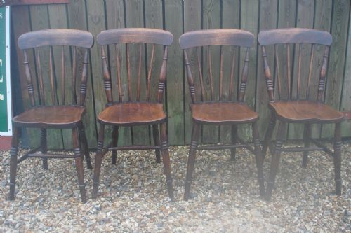 Set of Four Victorian Kitchen Chairs