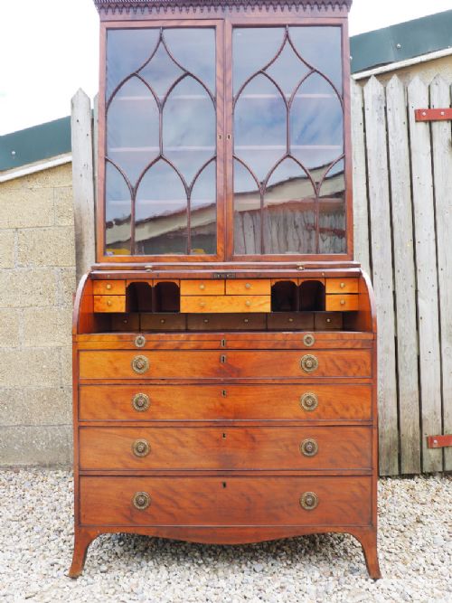 Georgian Mahogany Secretaire Bookcase