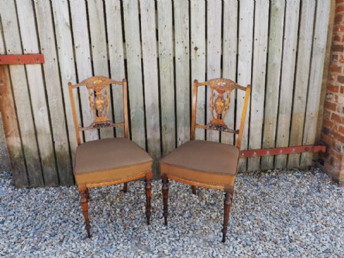 Pair of Inlaid Rosewood Chairs