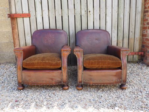 Pair of Leather Armchairs