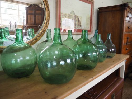 Group of Nine Glass Carboys
