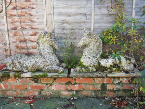 Pair of Antique Statuary Horses