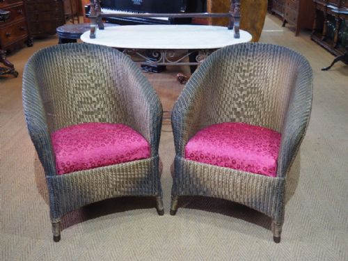 Pair of Lloyd Loom Armchairs