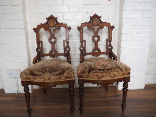 Pair of Victorian Walnut Chairs