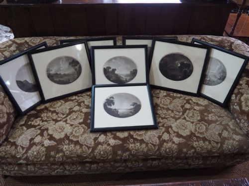 Group of Eight Mezzotints