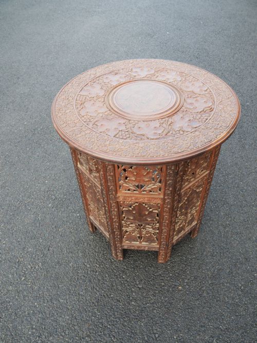 Indian Carved Rosewood Table
