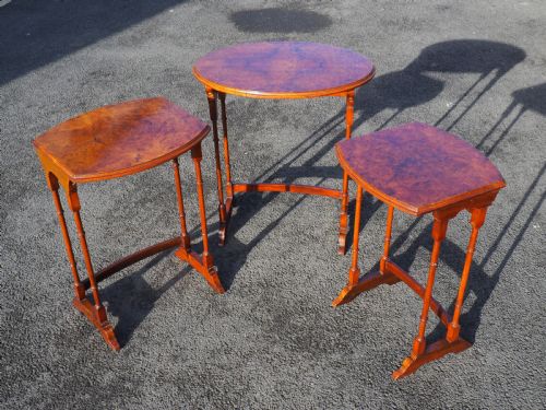 Nest of Burr Walnut Tables