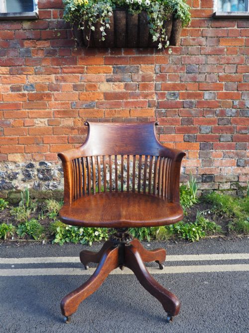 Oak Revolving Desk Chair