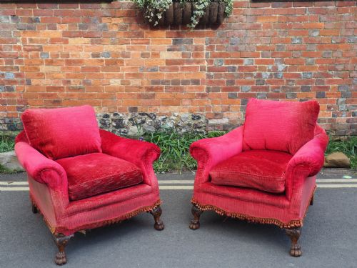Pair of Deep Seated Armchairs