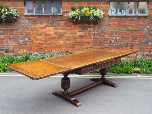 Large Oak Draw Leaf Table