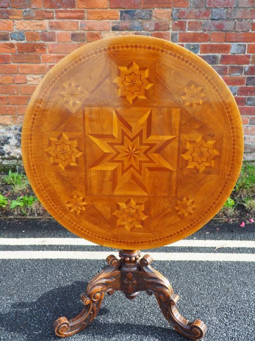 Continental Inlaid Walnut Table