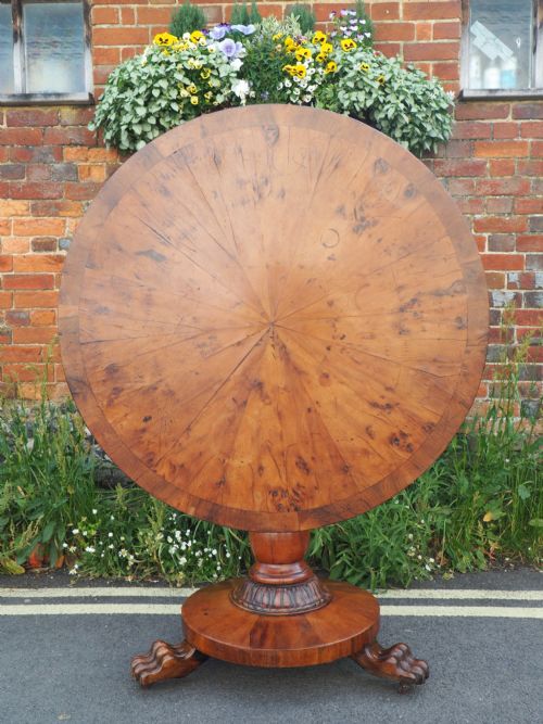 Nineteenth Century Yew Pedestal Table
