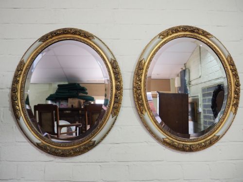 Pair of Painted and Gilt Mirrors