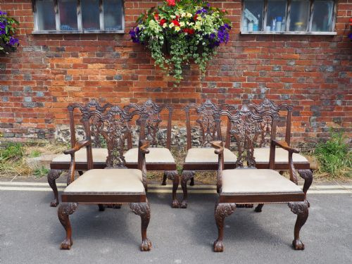 Set of Six Chippendale Revival Chairs