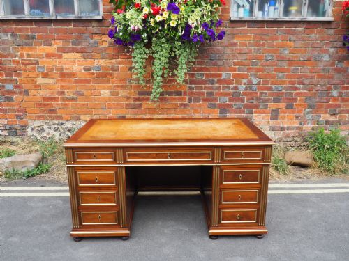 Continental Mahogany Pedestal Desk