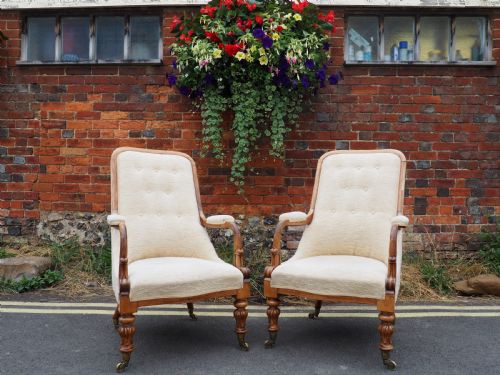 Pair of Victorian Rosewood Armchairs