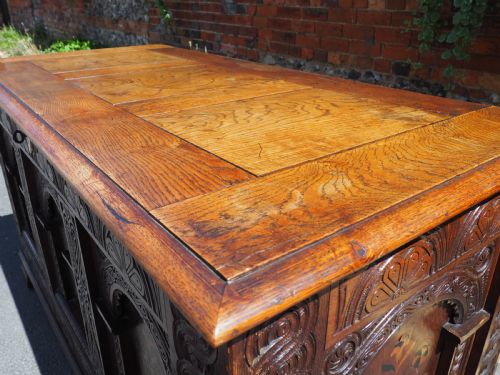 ELIZABETHAN REVIVAL INLAID CHEST - ADDITIONAL PHOTO 2