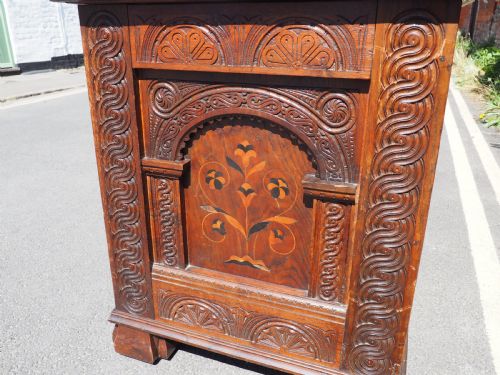 ELIZABETHAN REVIVAL INLAID CHEST - ADDITIONAL PHOTO 4