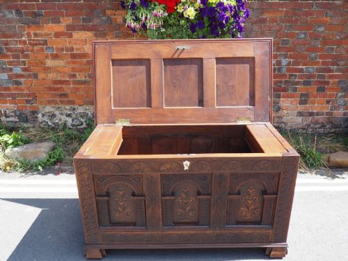 ELIZABETHAN REVIVAL INLAID CHEST - ADDITIONAL PHOTO 7
