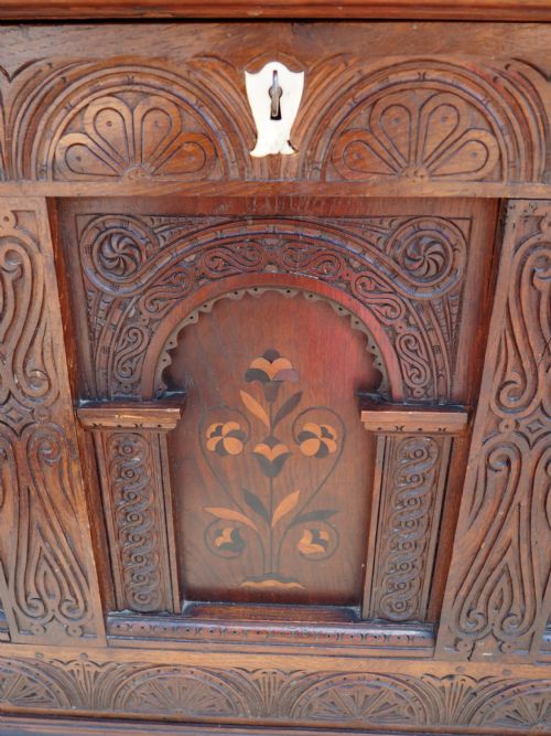 ELIZABETHAN REVIVAL INLAID CHEST - ADDITIONAL PHOTO 12