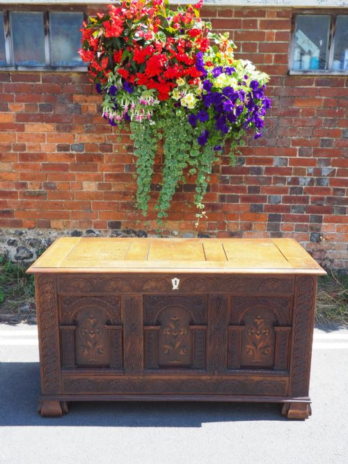 ELIZABETHAN REVIVAL INLAID CHEST - ADDITIONAL PHOTO 1