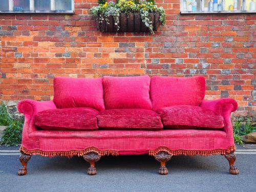 Edwardian Walnut Deep Seated Sofa