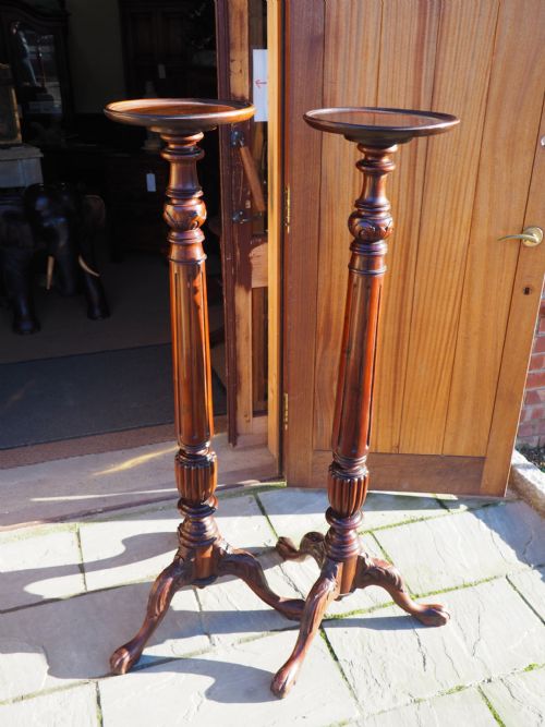 Pair of Mahogany Torcheres