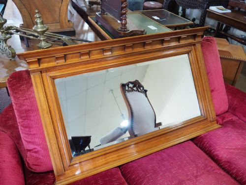 Edwardian Satinwood Overmantle Mirror