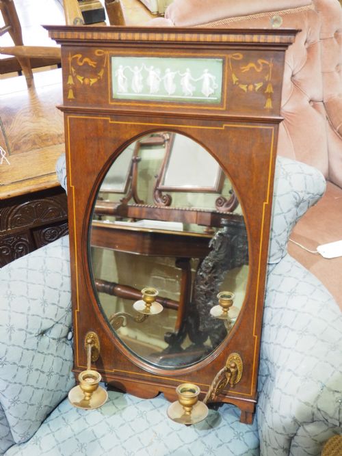 Pretty Late Victorian Girandole Mirror