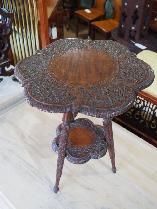 Indian Carved Rosewood Table