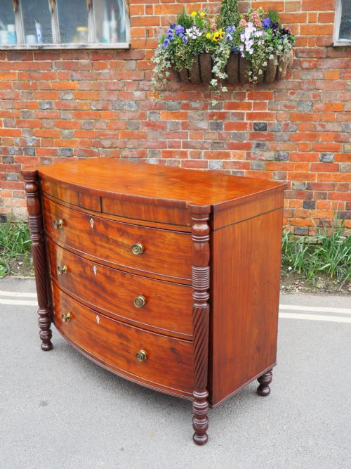 REGENCY MAHOGANY BOW FRONT CHEST - ADDITIONAL PHOTO 9