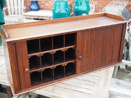 Oak Tambour Fronted Cabinet