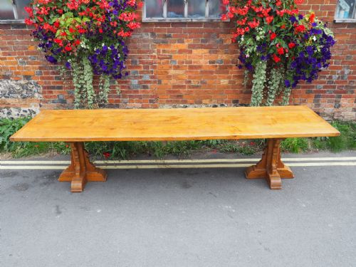 Large Solid Oak Refectory Table