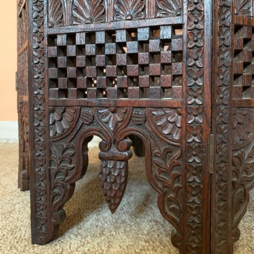 NORTH INDIAN CARVED FOLDING TABLE - ADDITIONAL PHOTO 3