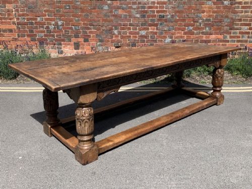 large oak refectory table - CATEGORY: ANTIQUE TABLES - DATED 1880