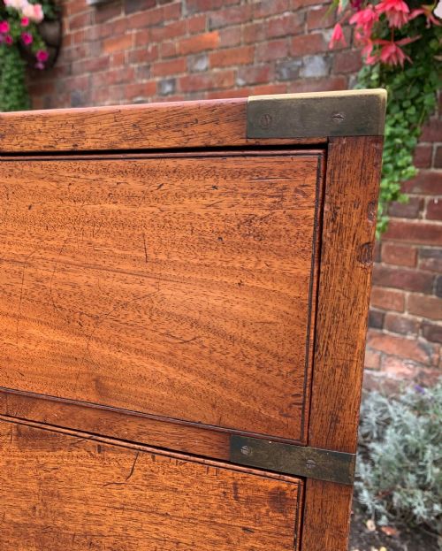 MAHOGANY MILITARY CAMPAIGN CHEST - ADDITIONAL PHOTO 9