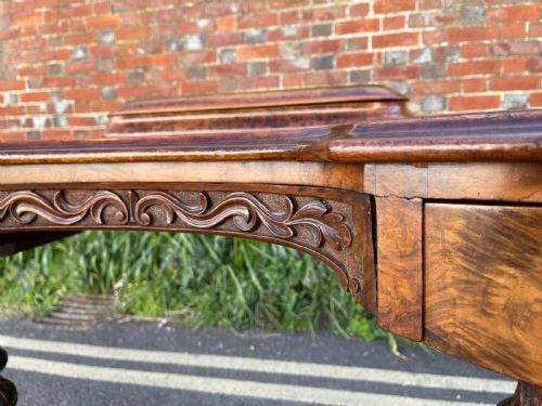 VICTORIAN WALNUT KIDNEY SHAPED DESK - ADDITIONAL PHOTO 8