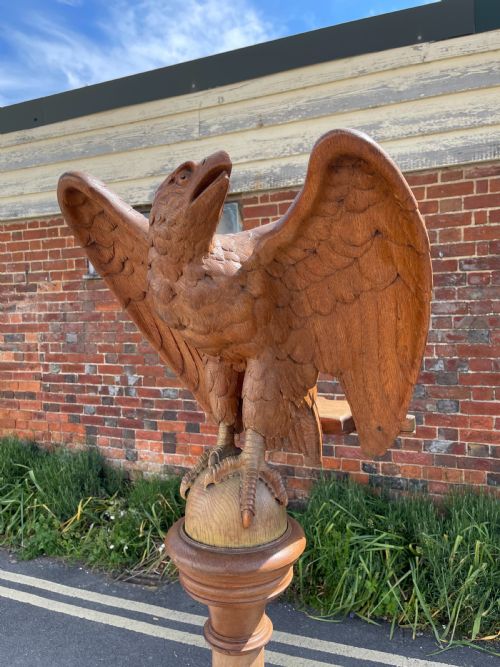 CARVED OAK EAGLE LECTERN - ADDITIONAL PHOTO 3