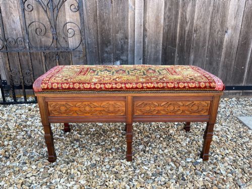 mahogany duet stool - CATEGORY: ANTIQUE STOOLS - DATED 1890