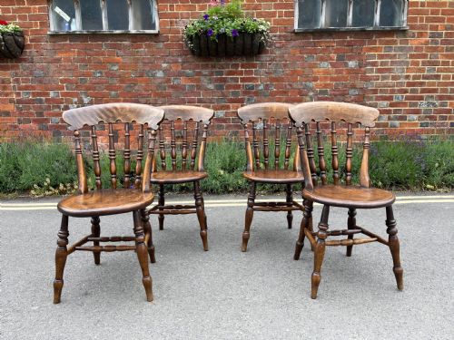 set of four victorian kitchen chairs - CATEGORY: ANTIQUE CHAIRS - DATED 1890