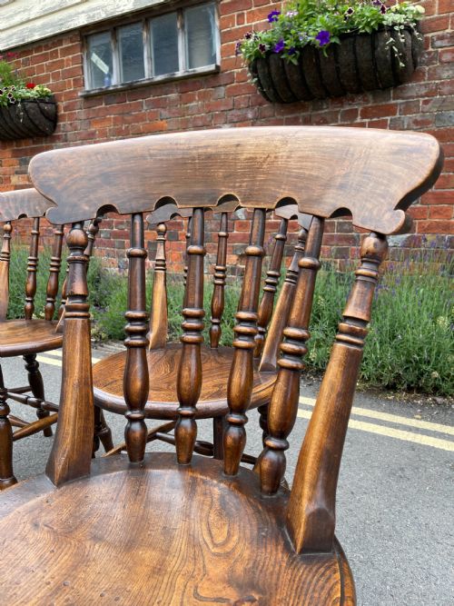 SET OF FOUR VICTORIAN KITCHEN CHAIRS - ADDITIONAL PHOTO 2