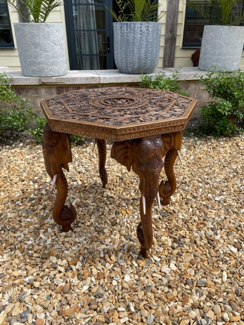indian elephant table - CATEGORY: ANTIQUE TABLES - DATED 1930