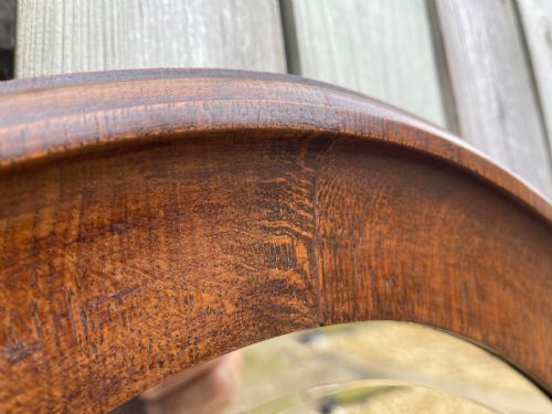 EDWARDIAN OVAL OAK MIRROR - ADDITIONAL PHOTO 1