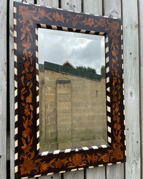 nineteenth century inlaid italian mirror - CATEGORY: ANTIQUE MIRRORS - DATED 19TH CENTURY