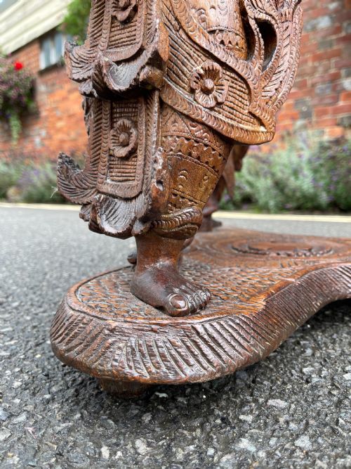 BURMESE CARVED TEAK TABLE - ADDITIONAL PHOTO 2