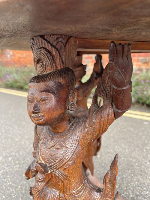 BURMESE CARVED TEAK TABLE - ADDITIONAL PHOTO 3